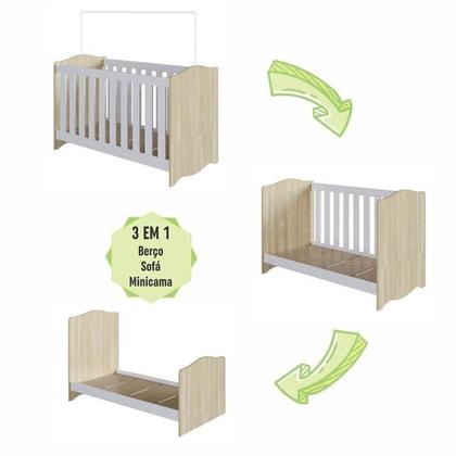 Imagem de Conjunto Quarto de Bebê com Berço, Cômoda, Guarda-roupa, Prateleira e Caixa de Brinquedos