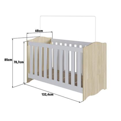 Imagem de Conjunto Quarto de Bebê com Berço, Cômoda, Guarda-roupa, Prateleira e Caixa de Brinquedos