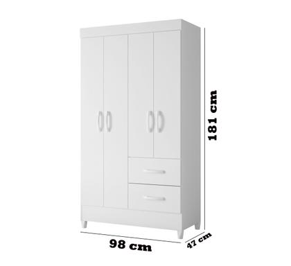 Imagem de Conjunto Quarto de Bebê Completo com GuardaRoupa 3 Portas e Berço com Rodinhas  Branco Moderno, Seguro e Funcional