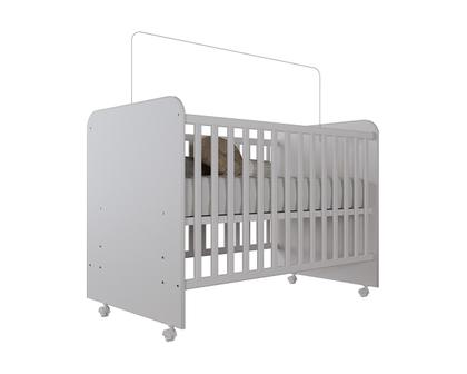 Imagem de Conjunto Quarto de Bebê Completo com GuardaRoupa 3 Portas e Berço com Rodinhas  Branco Moderno, Seguro e Funcional