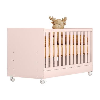 Imagem de Conjunto Quarto de Bebê Completo Doce Sonho Guarda Roupa Conjugado E Berço 2 em 1 Com Colchão