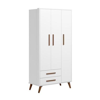 Imagem de Conjunto Quarto de Bebê Encanto Retrô 1 Berço 1 Cômoda 4 Gavetas 1 Guarda Roupas 3 Portas