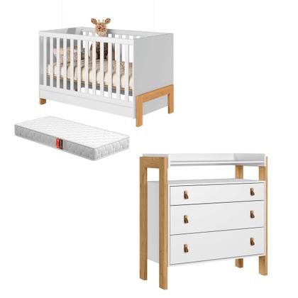 Imagem de Conjunto Quarto de Bebê Fantasia Completo Berço Americano Vira Cama e Cômoda