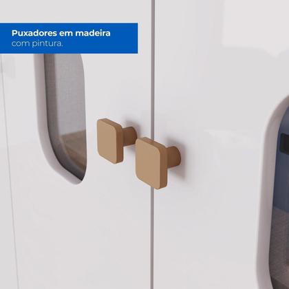 Imagem de Conjunto Quarto de Bebê Roupeiro e Cômoda Aconchego Branco/Jequitibá