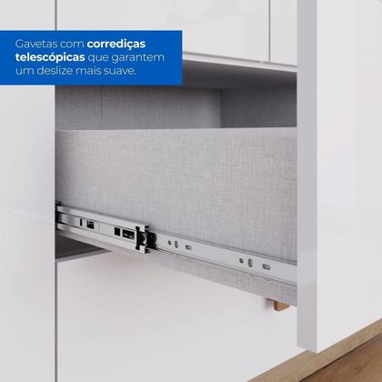 Imagem de Conjunto Quarto de Bebê Roupeiro e Cômoda Aconchego Branco/Jequitibá