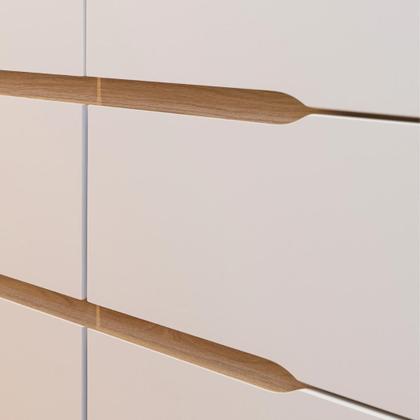 Imagem de Conjunto Quarto de Bebê Tomi Quater com Berço Americano 2 em 1 e Cômoda 6 Gavetas Branco com Carvalho em MDF