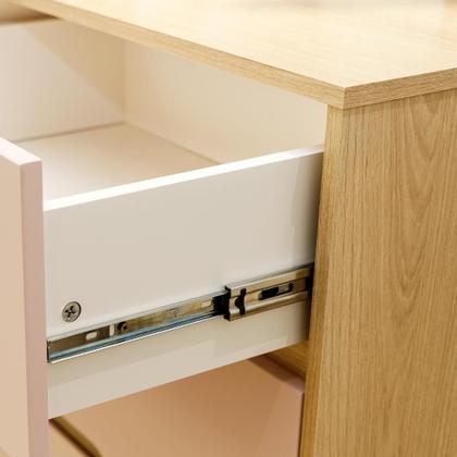 Imagem de Conjunto Quarto de Bebê Tomi Quater com Berço Americano 2 em 1 e Cômoda 6 Gavetas Branco com Carvalho em MDF