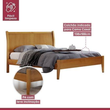 Imagem de Conjunto Quarto de Casal Cama 140cm e Cômoda 5 Gavetas com Sapateira