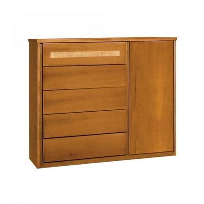 Imagem de Conjunto Quarto de Casal Cama 140cm e Cômoda 5 Gavetas com Sapateira