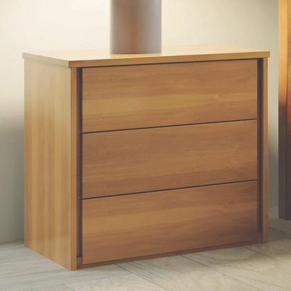 Imagem de Conjunto Quarto de Casal Cama em Madeira Maciça 140cm e 2 Mesas de Cabeceira 3 Gavetas Unique