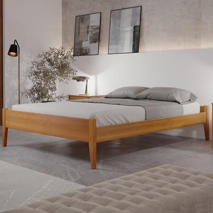 Imagem de Conjunto Quarto de Casal Cama em Madeira Maciça e Cômoda 5 Gavetas com Sapateira Unique