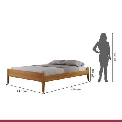 Imagem de Conjunto Quarto de Casal Cama em Madeira Maciça e Cômoda 5 Gavetas com Sapateira Unique