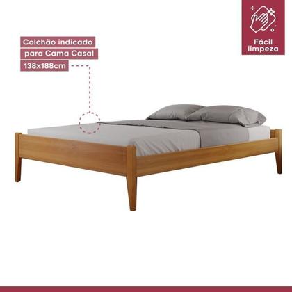 Imagem de Conjunto Quarto de Casal Cama em Madeira Maciça e Cômoda 5 Gavetas com Sapateira Unique