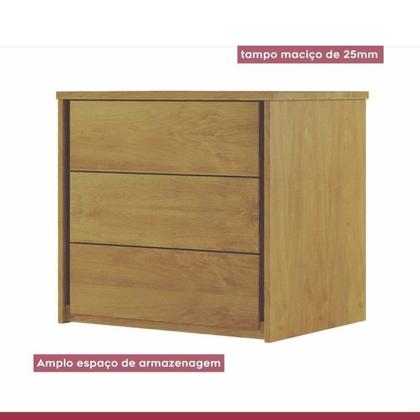 Imagem de Conjunto Quarto de Casal Cama Queen 160cm e 2 Mesas de Cabeceira 3 Gavetas com Sapateira