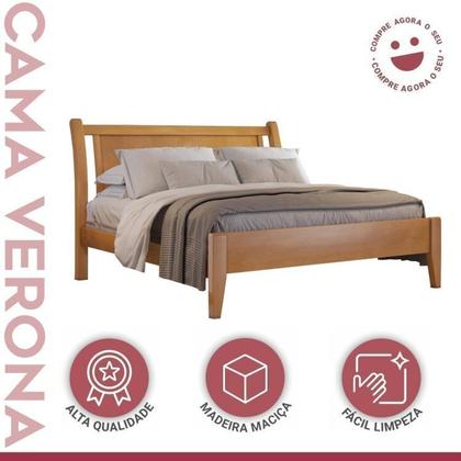 Imagem de Conjunto Quarto de Casal Cama Queen Madeira Maciça e Mesa de Cabeceira 3 Gavetas Unique