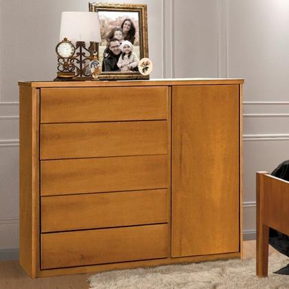 Imagem de Conjunto Quarto de Casal com Cama Queen e Cômoda 5 Gavetas com Sapateira Unique