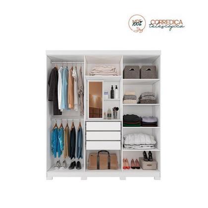Imagem de Conjunto Quarto de Casal com Guarda Roupa 6 Portas Clara Cabeceira Extensível Mila
