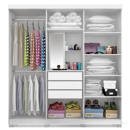 Imagem de Conjunto Quarto de Casal com Guarda Roupa 6 Portas Clara Cabeceira Extensível Mila