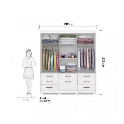 Imagem de Conjunto Quarto de Casal Guarda Roupa com Espelho Luiza Cabeceira Extensível Mila