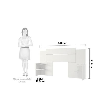 Imagem de Conjunto Quarto de Casal Guarda Roupa com Espelho Luiza Cabeceira Extensível Mila