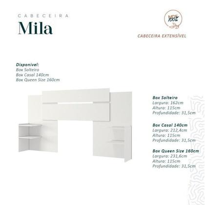 Imagem de Conjunto Quarto de Casal Guarda Roupa com Espelho Luiza Cabeceira Extensível Mila