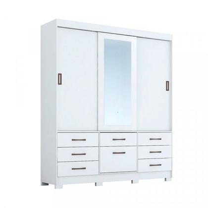 Imagem de Conjunto Quarto de Casal Guarda Roupa com Espelho Luiza Cabeceira Extensível Mila