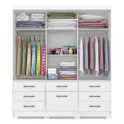 Imagem de Conjunto Quarto de Casal Guarda Roupa com Espelho Luiza Cabeceira Extensível Mila