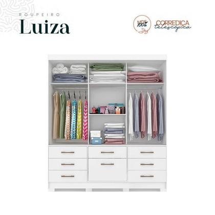 Imagem de Conjunto Quarto de Casal Guarda Roupa com Espelho Luiza Cabeceira Extensível Mila