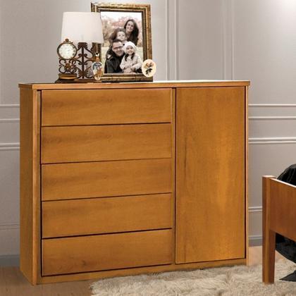 Imagem de Conjunto Quarto de Solteiro 2 Camas de 90cm e Cômoda 5 Gavetas 1 Porta com Sapateira Unique