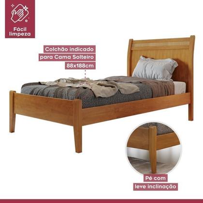 Imagem de Conjunto Quarto de Solteiro Cama 90cm e Cômoda 5 Gavetas com Sapateira Unique