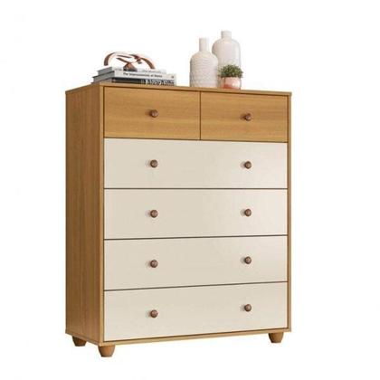 Imagem de Conjunto Quarto de Solteiro Penteadeira Camarim com Espelho e Cômoda 06 Gavetas Espresso Móveis