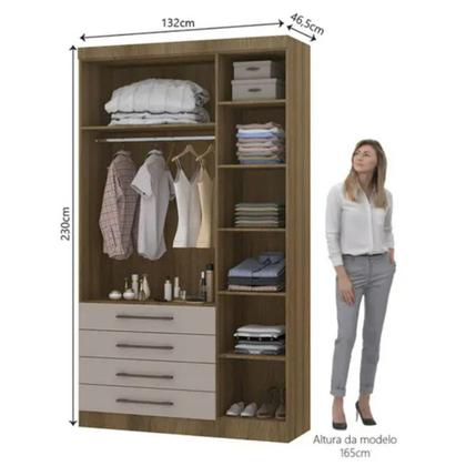 Imagem de Conjunto Quarto Eucamoveis Paris 5 Peças 8 Portas 6 Gavetas