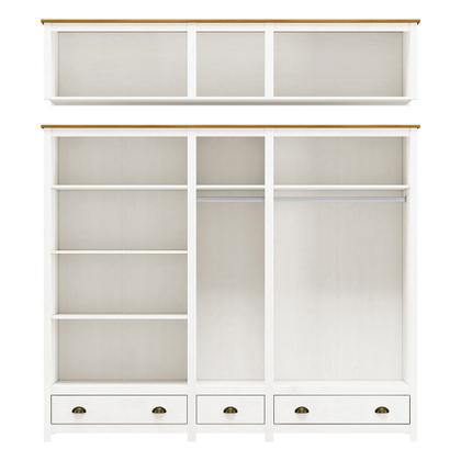 Imagem de Conjunto Quarto: Guarda-Roupa 10 Portas, Cômoda 4 Gavetas Topázio Branco/Freijó Madeira Pinus - Finestra