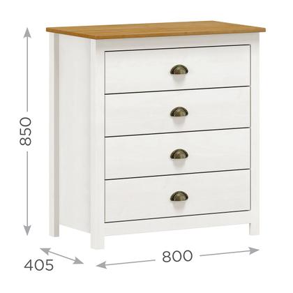 Imagem de Conjunto Quarto: Guarda-Roupa 10 Portas, Cômoda 4 Gavetas Topázio Branco/Freijó Madeira Pinus - Finestra