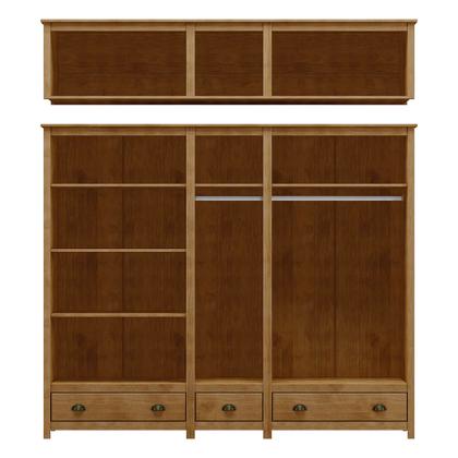 Imagem de Conjunto Quarto: Guarda-Roupa 10 Portas, Escrivaninha, Cômoda 4 Gavetas Freijó Topázio Madeira Pinus - Finestra