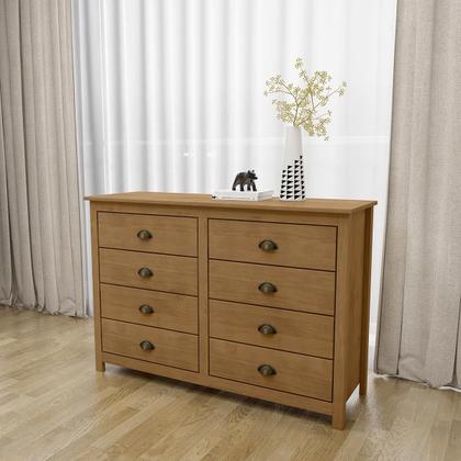 Imagem de Conjunto Quarto: Guarda-Roupa 12 Portas Cabeceira Cômoda 8 Gavetas 2 Mesas Cabeceiras Freijó Topázio Madeira Pinus - Finestra