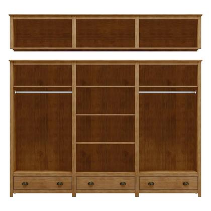 Imagem de Conjunto Quarto: Guarda-Roupa 12 Portas Cabeceira Cômoda 8 Gavetas 2 Mesas Cabeceiras Freijó Topázio Madeira Pinus - Finestra