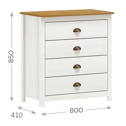 Imagem de Conjunto Quarto: Guarda-Roupa 3 Portas, Escrivaninha, Cômoda 4 Gavetas Branco/Freijó Topázio Madeira Pinus - Finestra