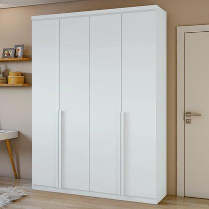 Imagem de Conjunto Quarto Guarda-Roupa 4 Portas e Cômoda 6 Gavetas com Nicho MDF Alonzo da Vinci Branco