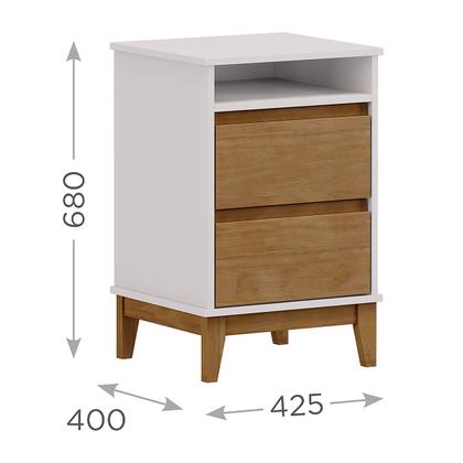 Imagem de Conjunto Quarto: Guarda-Roupa 5 Portas Cama Casal Cômoda 2 Mesas Cabeceiras Prata Off White/Freijó Madeira Pinus - Finestra