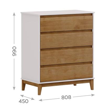 Imagem de Conjunto Quarto: Guarda-Roupa 5 Portas Cama Casal Cômoda 2 Mesas Cabeceiras Prata Off White/Freijó Madeira Pinus - Finestra