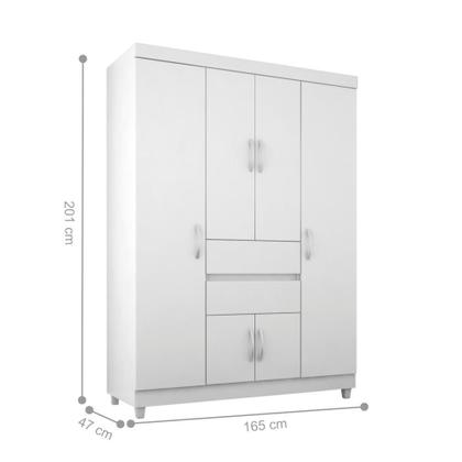 Imagem de Conjunto Quarto Guarda Roupa e Comoda Terni Branco