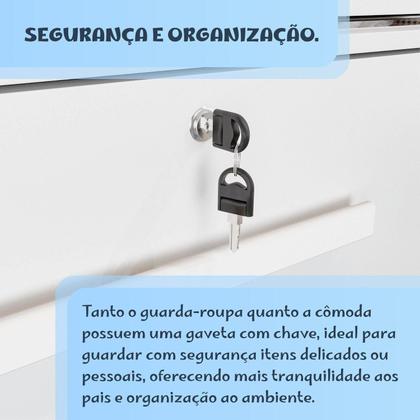 Imagem de Conjunto Quarto Infantil 2 Peças Anne Espresso Móveis Branco