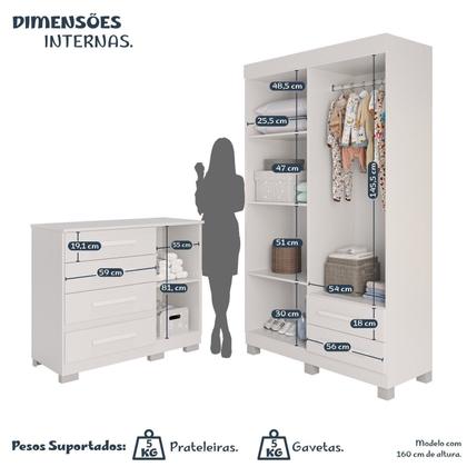 Imagem de Conjunto Quarto Infantil 2 Peças Aurora Espresso Móveis