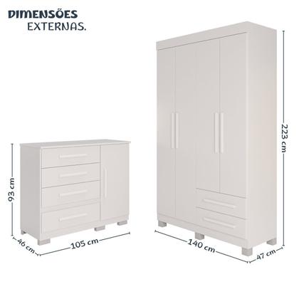 Imagem de Conjunto Quarto Infantil 2 Peças Aurora Espresso Móveis