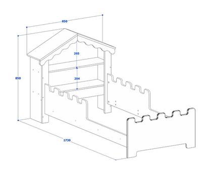 Imagem de Conjunto Quarto Infantil Cama Grade Proteção Estante Magia