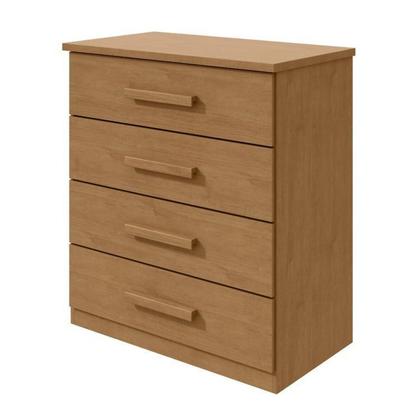 Imagem de Conjunto Quarto Infantil com Beliche Escrivaninha Cômoda e Guarda-Roupa Marrom Amêndoa Clean