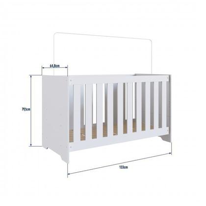 Imagem de Conjunto Quarto Infantil com Berço 3 em 1, Cômoda 2 Gavetas 1 Nicho e Guarda-Roupas