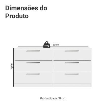 Imagem de Conjunto Quarto Infantil com Guarda Roupa 2 Portas com Espelho e Cômoda Madesa