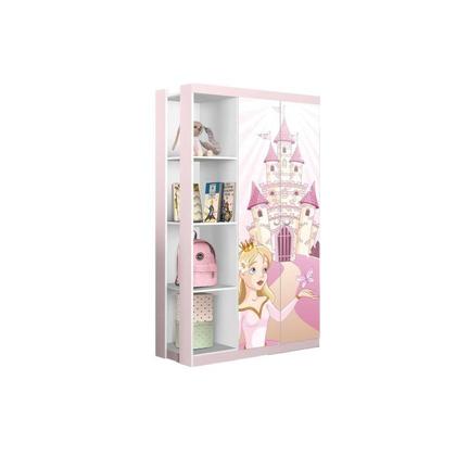 Imagem de Conjunto Quarto Infantil Guarda Roupa 2 Portas Cômoda e Mesa de Cabeceira Lara e Cama Casa Princesa